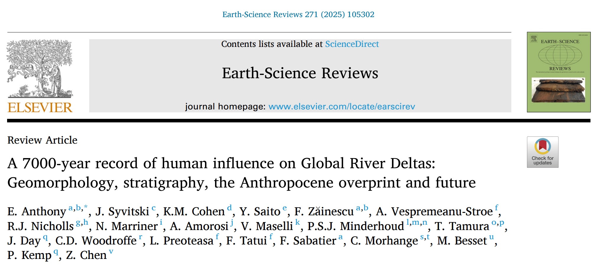 New Publication: The 7,000-Year Human Legacy in River Deltas